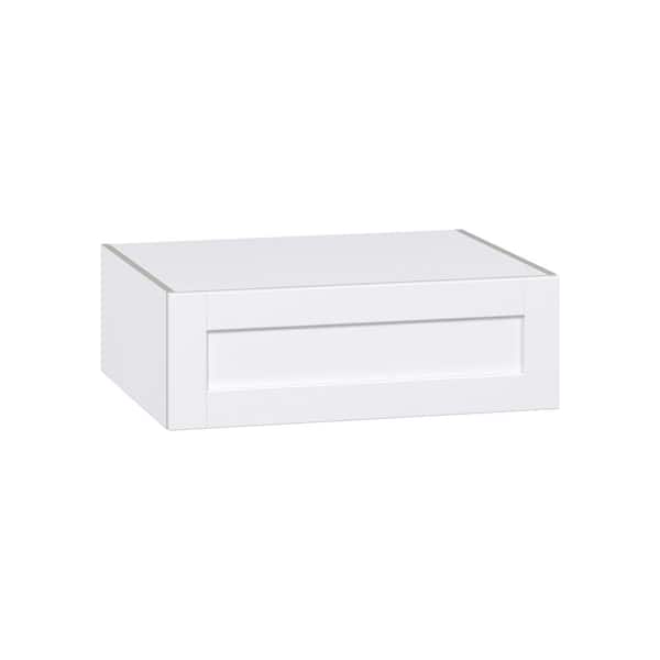 J COLLECTION Milton 30 in. W x 24 in. D x 10 in. H Assembled Shaker Wall Bridge Kitchen Cabinet in Bright White with Lift Up Door