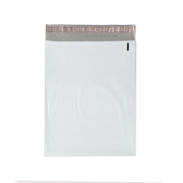Pratt Retail Specialties 12 in. x 15.5 in. White / Silver Flat Poly Mailers Envelope with Adhesive Easy Close Strip (100-Case)