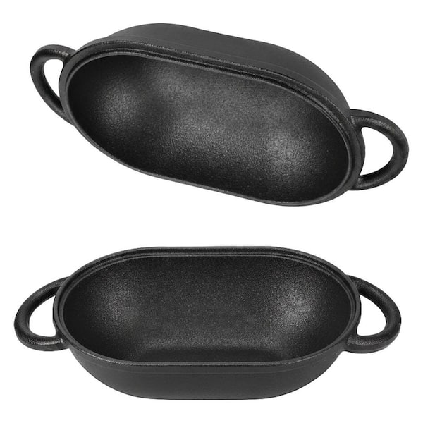 4 qt. Oval Enameled Cast Iron Dutch Oven in Blue with Lid Non Stick for Sourdough Bread Baking Single Pack