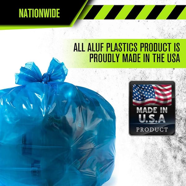 Aluf Plastics 65 Gallon Trash Bags Heavy Duty - Huge 50 Pack - 1.5