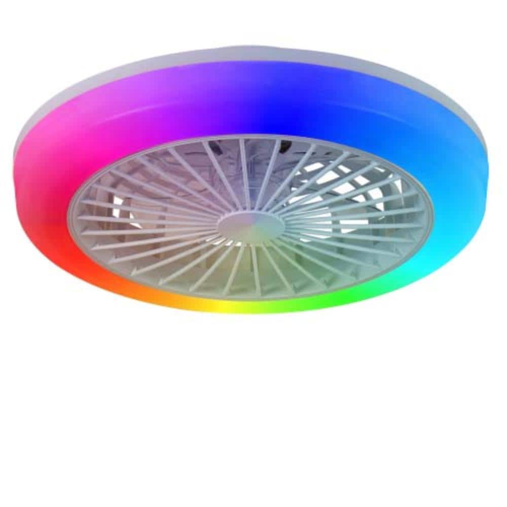 "18"" Ceiling Fan with Light, RGB Smart LED Fandelier with Remote/App Control, Low Profile Dimmable, White" price history on PriceWatchPro