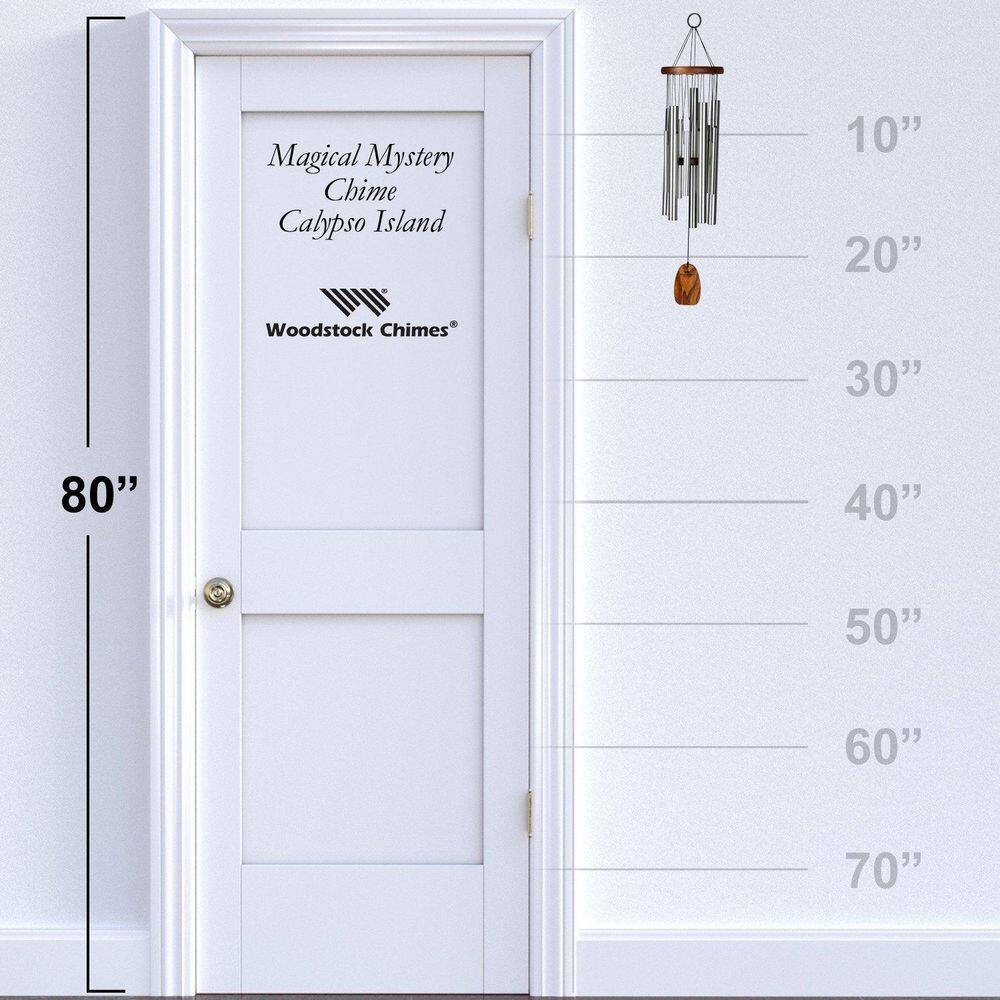 Teak and Silver Aluminum Octave Doubling Wind Chime