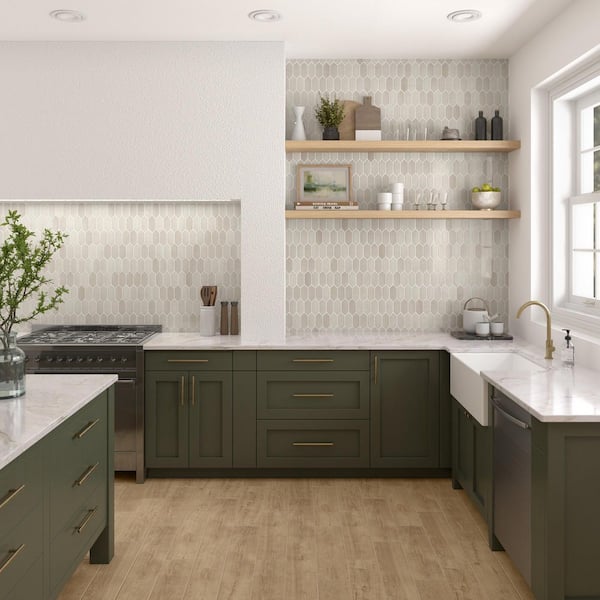 Miramo Sand 3 in. x 2-3/4 in. Glossy Ceramic Picket Mosaic Tile Sample