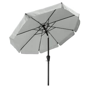 10 ft. Market Push Button Tilt Patio Umbrella in Light Gray