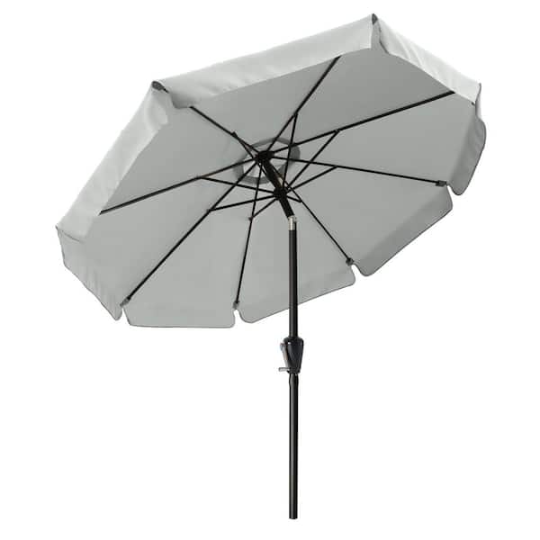 ABCCANOPY 10 ft. Market Push Button Tilt Patio Umbrella in Light Gray