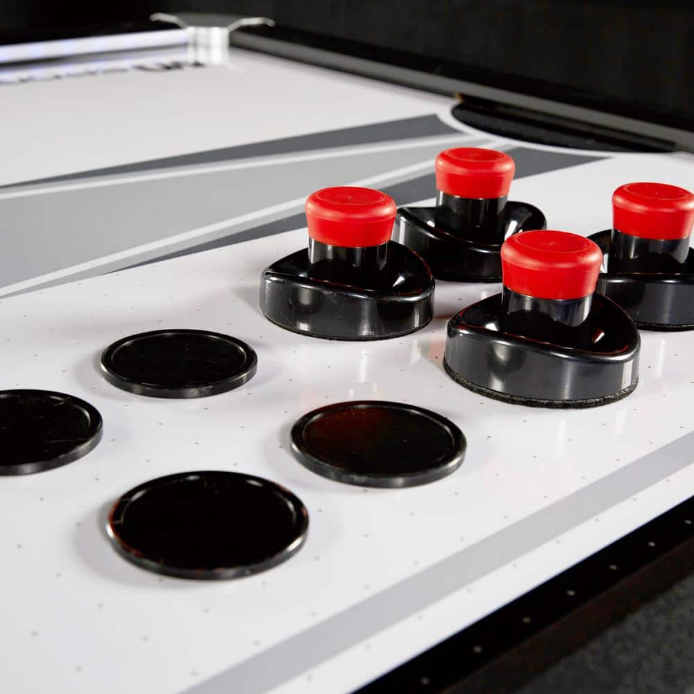 Titan 7.5' Black and Silver Air Hockey Table with Digital Scoreboard
