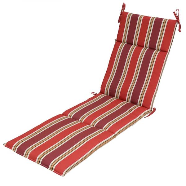 Unbranded Chili Stripe Outdoor Chaise Lounge Cushion