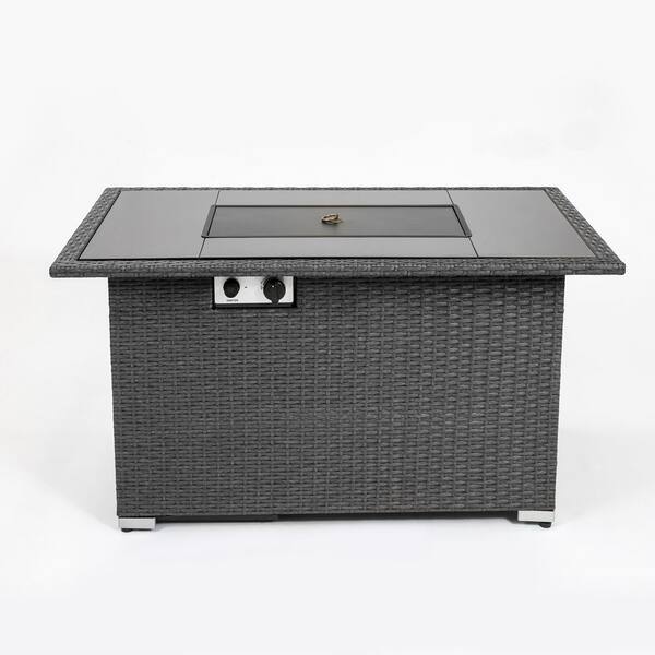 Tunearary Grey 50,000 BTU Fire Pit Table with Windshields