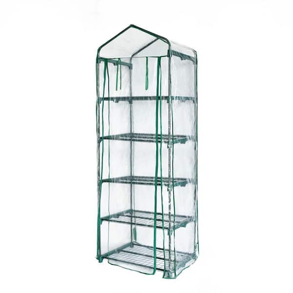 5-Tier 27 in. W x 19 in. D x 75 in. H Roll-Up Zipper Door Greenhouse Replacement Cover, Frame NOT Include