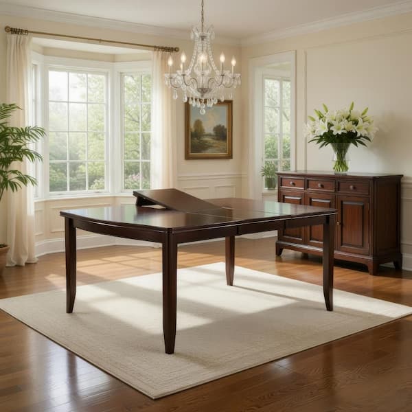 Benjara 60 in. Brown Wood Top 4-Legs Dining Table Seating for 4 ...