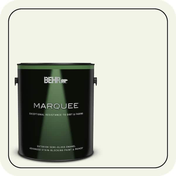 BEHR MARQUEE 1 gal. #GR-W10 Calcium Semi-Gloss Enamel Exterior Paint & Primer