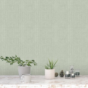 Bazaar Collection Light Green Moss Stripe Design Non-WOven Paper Non-Pasted Wallpaper Roll (Covers 57 sq. ft.)