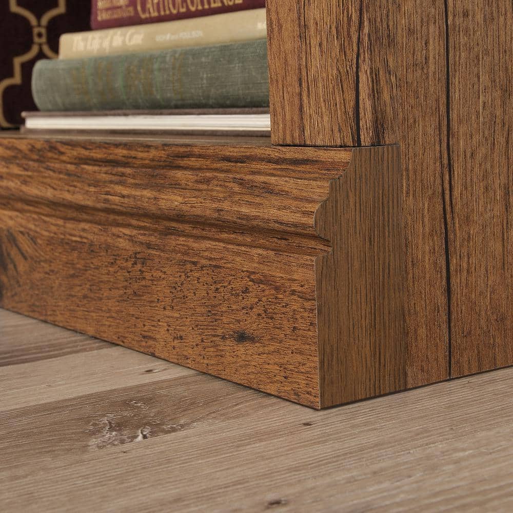 Vintage Oak Adjustable 5-Shelf Wooden Bookcase