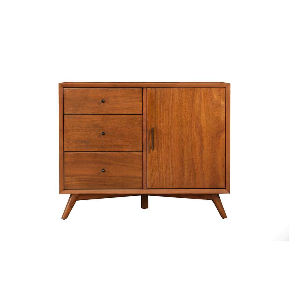 Acorn Brown 40" Mahogany Solid Wood Mid-Century Accent Cabinet