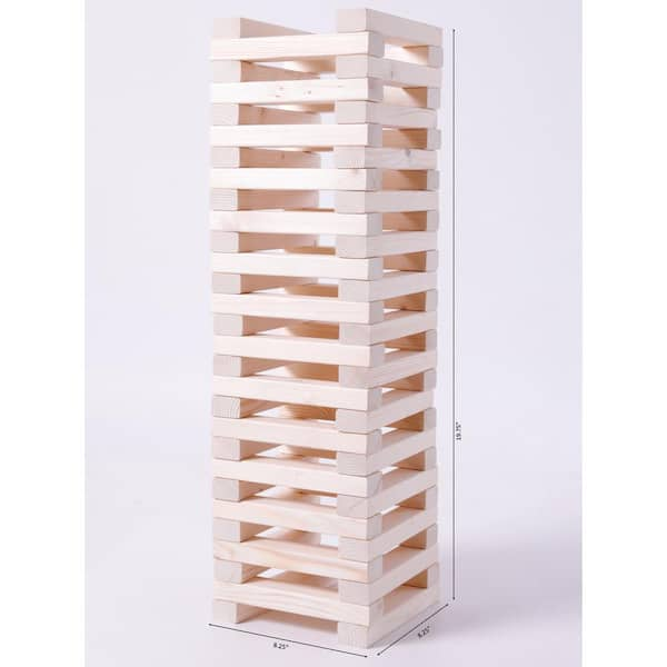 Hey! Play! Non-Traditional Giant Wooden Blocks Tower Stacking Game W350095  - The Home Depot