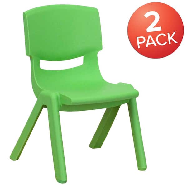 Carnegy Avenue 2 Pack Green Plastic Stackable School Chair with