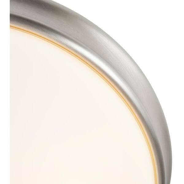 Access Lighting - Atom 14 in. 3-Light Brushed Steel Flush Mount