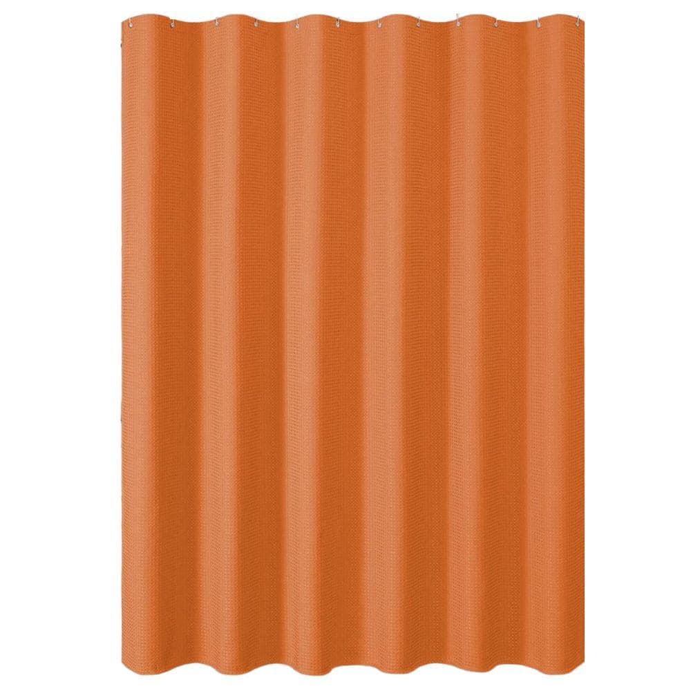 Heavy Duty Waffle Textured 72 in. W x 72 in. L Fabric Shower Curtain Sets i
