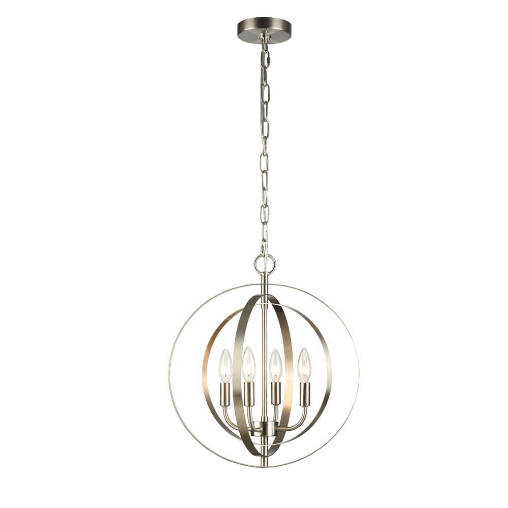 brushed nickel orb pendant light