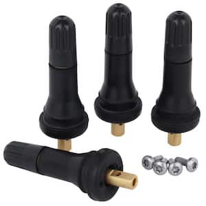 Tire Valve Stem, 2-1/4 in. Parallel TPMS Tubeless Tire Valves, .453 in. Rubber, 60 PSI - 4-Pieces