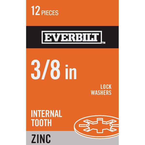 Everbilt 3/8 in. Zinc-Plated Steel Internal Tooth Lock Washers (12-Pack)