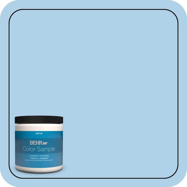 BEHR PREMIUM PLUS 8 oz. #560A-3 Utah Sky Satin Enamel Interior/Exterior Paint & Primer Color Sample
