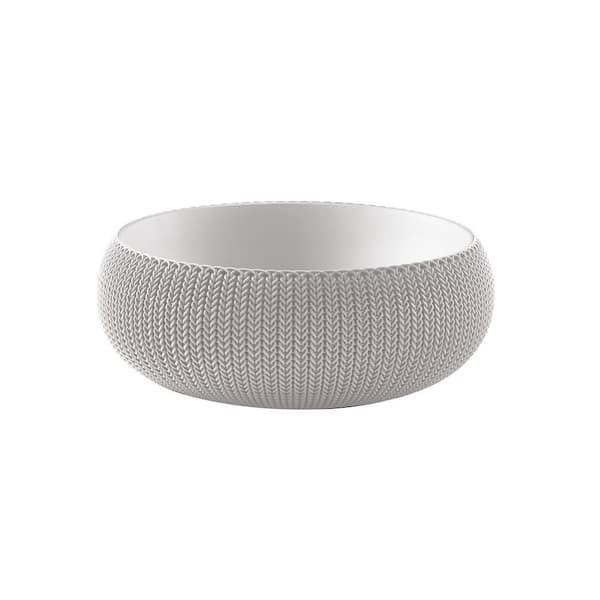 Keter Knit Cozie 21.3 in. Dia Oasis White Large Resin Planter