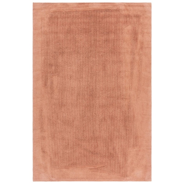 Easy Care Rust 4 ft. x 6 ft. Machine Washable High-Low Abstract Solid Area Rug