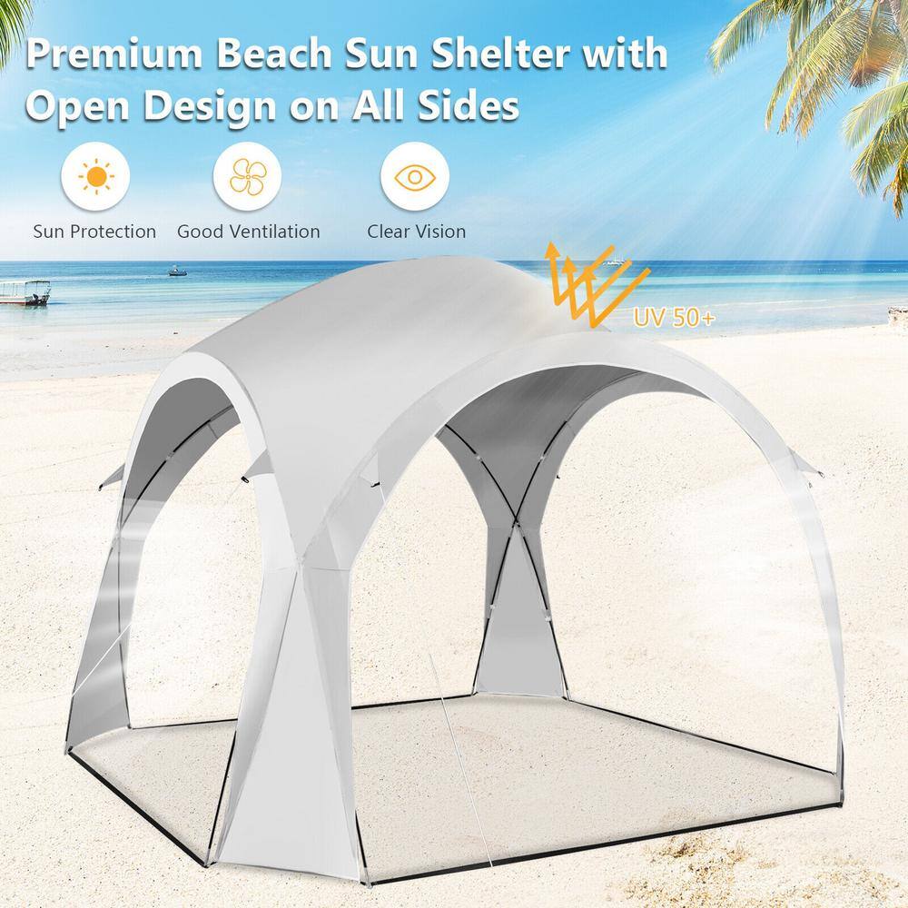 11 x 11 Feet White Portable UPF 50+ Sun Shade Canopy Tent