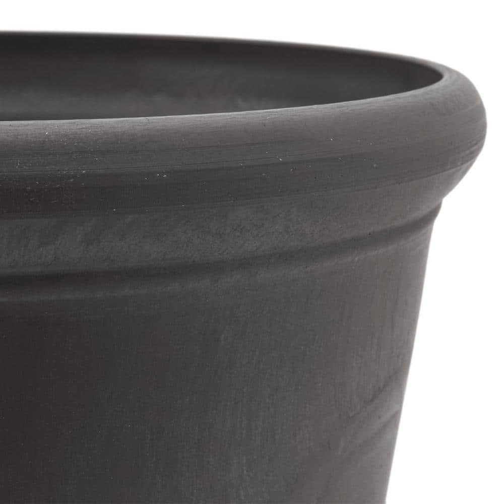 Dark Charcoal Medium Round Recycled Plastic Planter