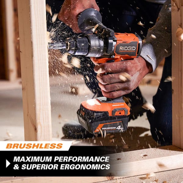 RIDGID 18V Brushless Cordless 1/2 in. Hammer Drill with 18V