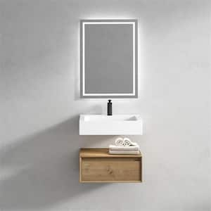 Alysa 24 in. W. x 20 in. D x 23 in. H Single Sink Floating Bath Vanity in White Oak with White Acrylic Top