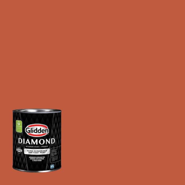 Glidden Diamond 1 qt. PPG1192-7 Tabasco Flat Interior Paint with Primer
