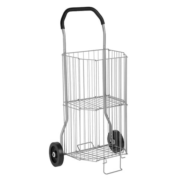 Honey-Can-Do 2-Tier Steel Wire Rolling All-Purpose Cart in Gray