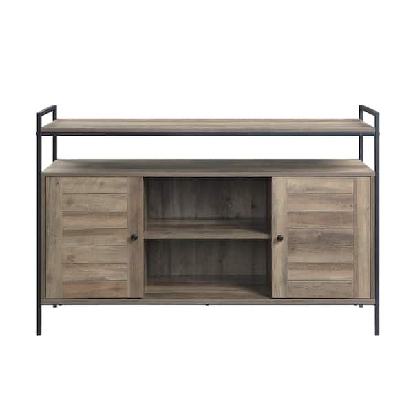 Unbranded 52 in. Oak Wood TV Stand Fits TV's up to 50 in. with 2-Cabinet