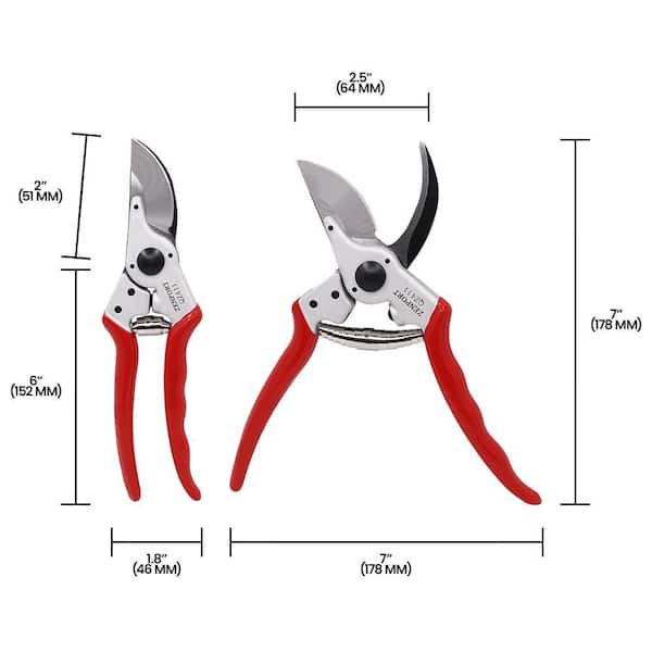 ZENPORT 2 in. Forged Carbon Steel Ergonomic Bypass Pruning Shear