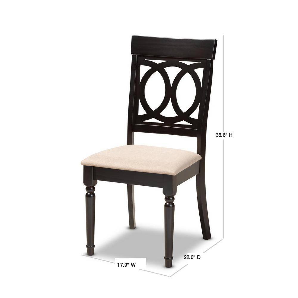 Parsons High Sand Fabric & Cane Wood Dining Chair