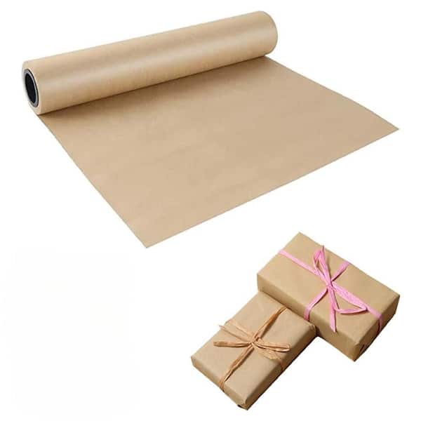 Brown Kraft Paper Roll 15 x 33' Recyclable Wrapping Paper for Packing, Moving, Crafting, Gift Wrapping, Art Projects