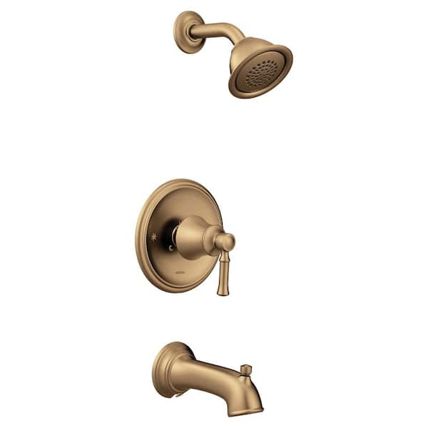 Dartmoor Posi-Temp Watersense Wall-Mount Tub and Shower Faucet Trim Kit in Bronzed Gold (Valve Sold Separately)