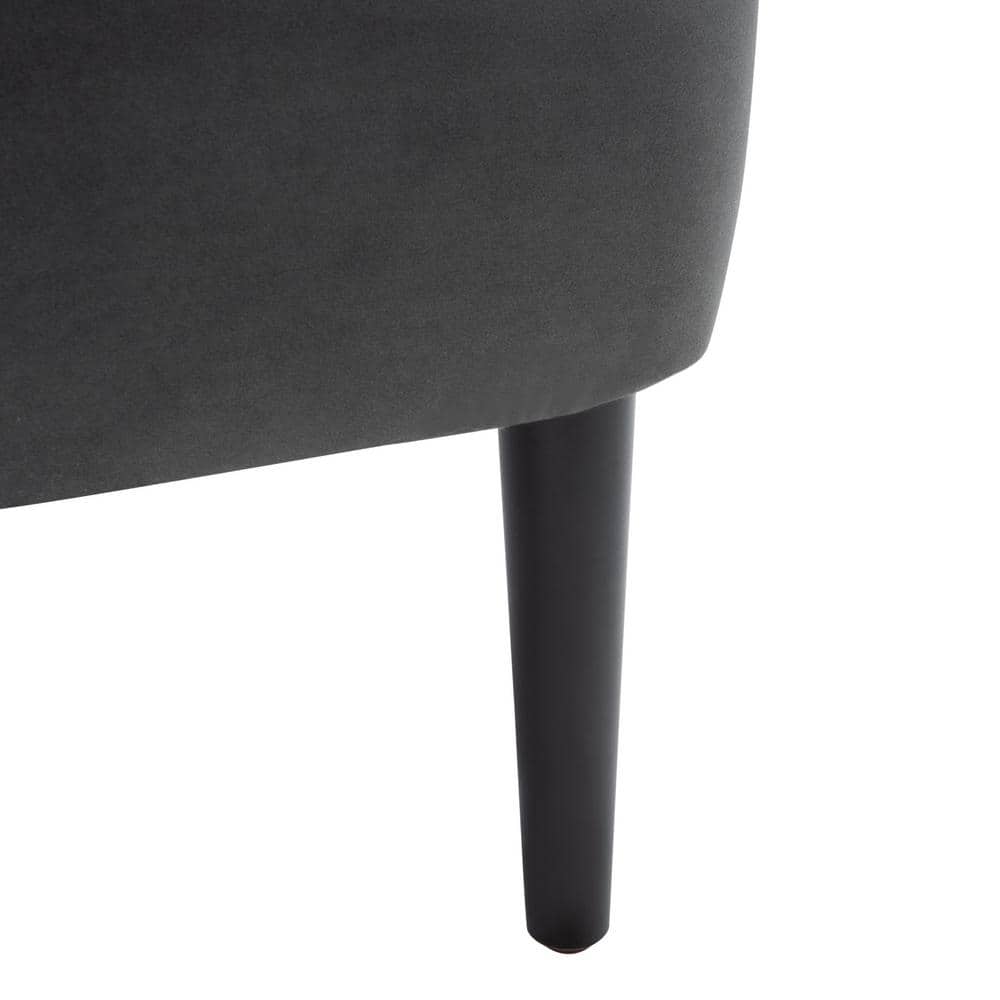 Arlyss Black Velvet Mid-Century Modern Accent Chair