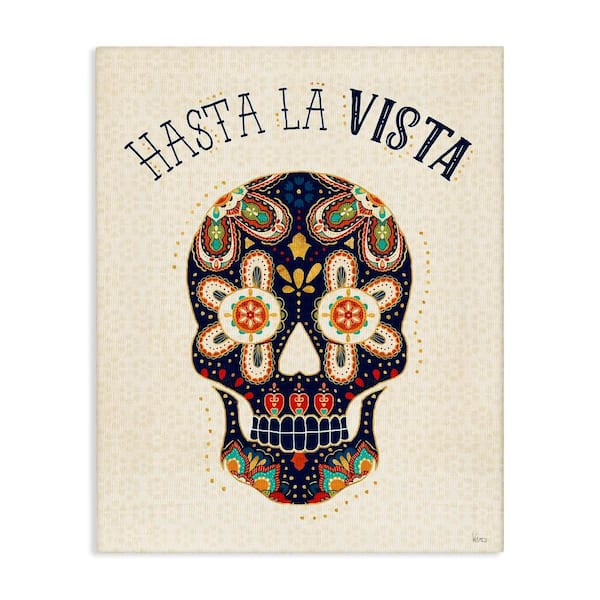 Stupell Industries See You Later Skull by Veronique Charron Gallery Wrapped Unframed Typography Graphic Art Print 48 in. x 36 in.