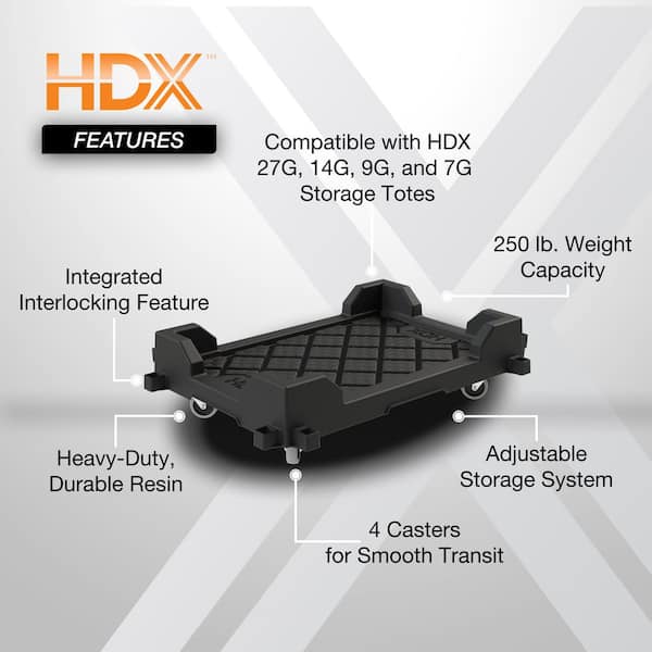 HDX 27 Gal. Storage Tote Taxi 999-2727 - The Home Depot
