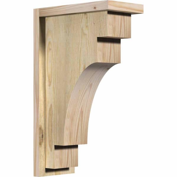 Ekena Millwork 6 in. x 12 in. x 20 in. Douglas Fir Mediterranean Rough Sawn Corbel with Backplate