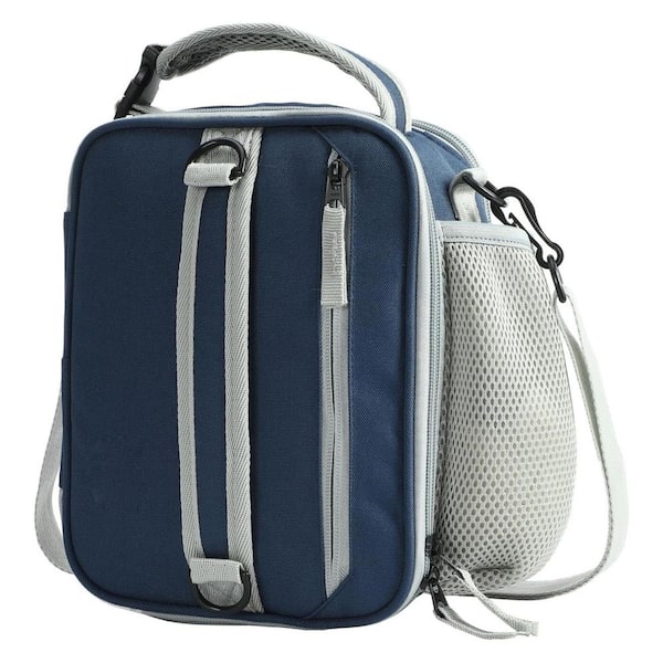 10 qt. Expandable Insulated Lunch Box Cooler Multiple Pockets for Men Boys Teens Work School Travel Navy Blue
