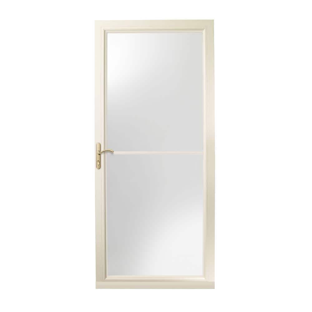 3000 Series 36 in. x 80 in. Almond Left-Hand Retractable Aluminum Storm Doo