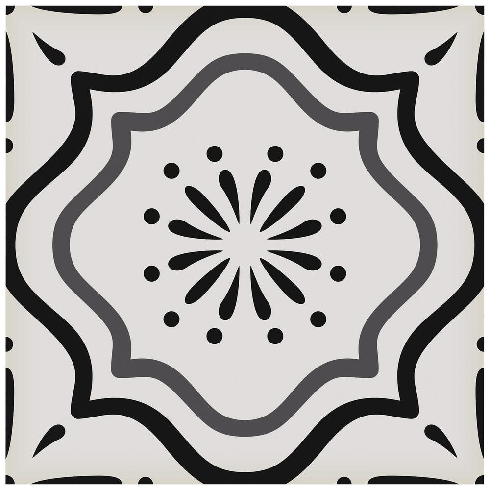 Mi Alma Black and Grey B5 3.5 in. x 3.5 in. Vinyl Peel and Stick Tile (24 tiles, 2.04 sq.ft./Pack)