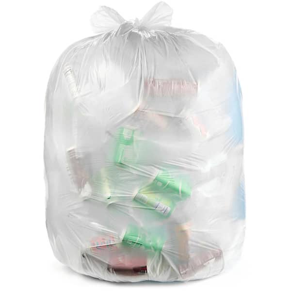 42 Gal. 3.0 Mil Clear Contractor Trash Bags 33 in. x 48 in. Pack of 20 for  Construction and Industrial