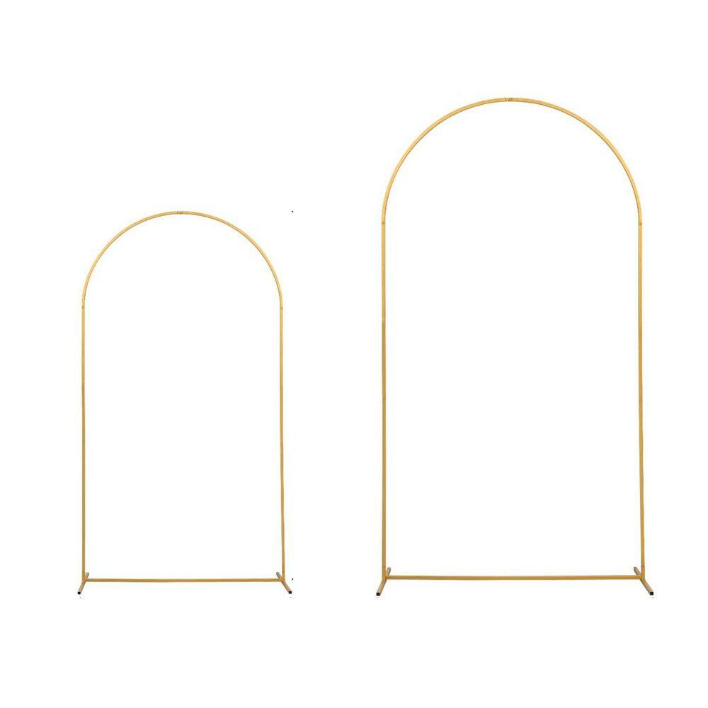 Metal Arch Backdrop Stand Set Gold (7.2 ft.+6 ft.) with Cover for Wedding Birthday Baby Shower Party Decoration price history on PriceWatchPro
