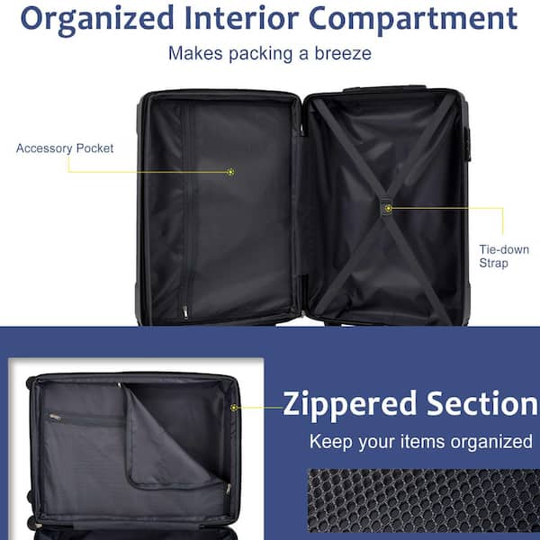 Merax 6 or more-Piece Blue Expandable ABS Hardshell Spinner