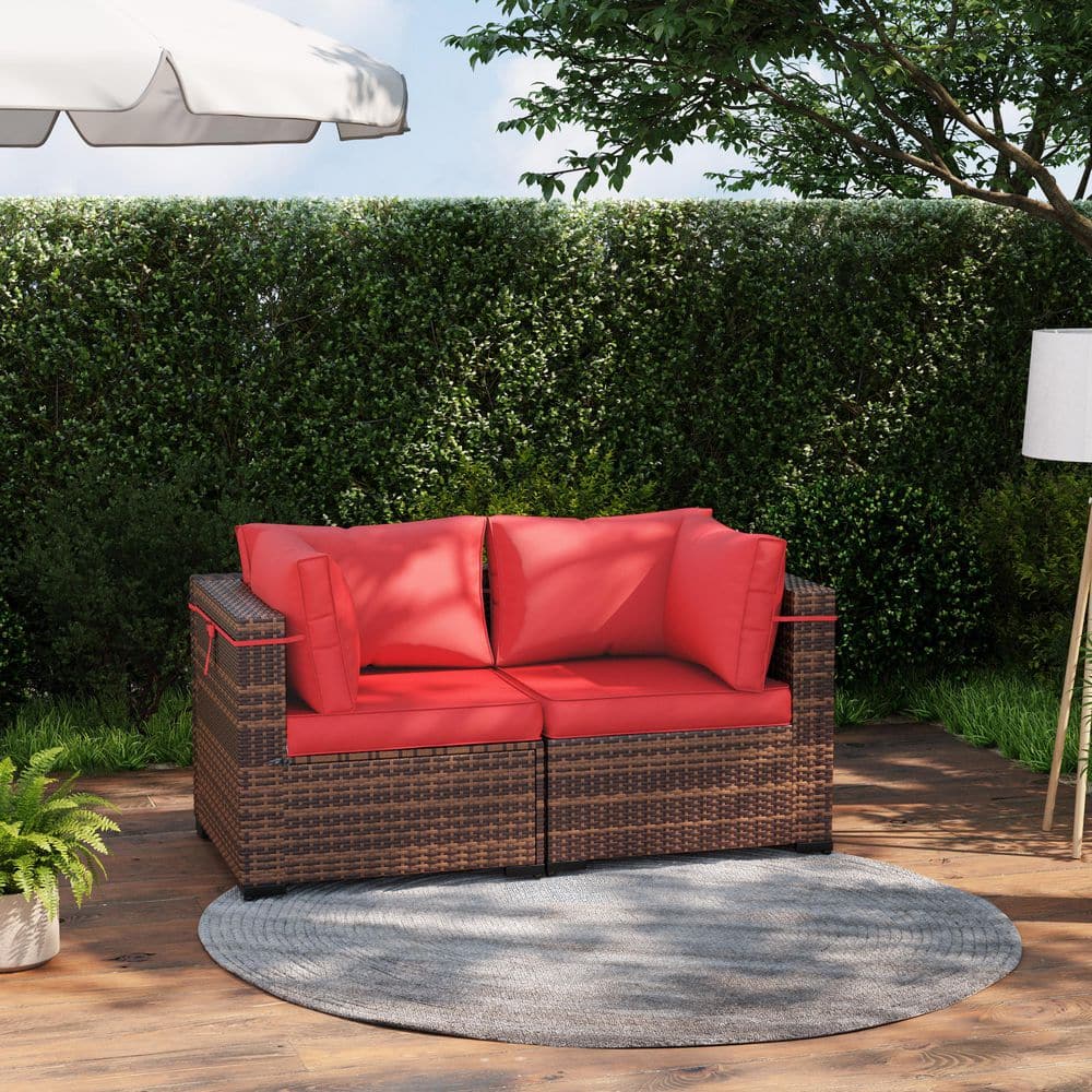 Wicker Outdoor Patio Sectional Set with Cushions Beige price history on PriceWatchPro
